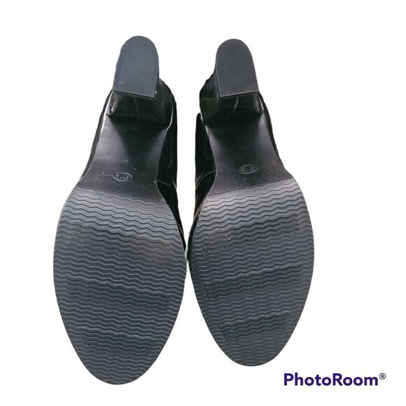 Massimo black patent leather platform square toe pumps - Picture 7 of 7